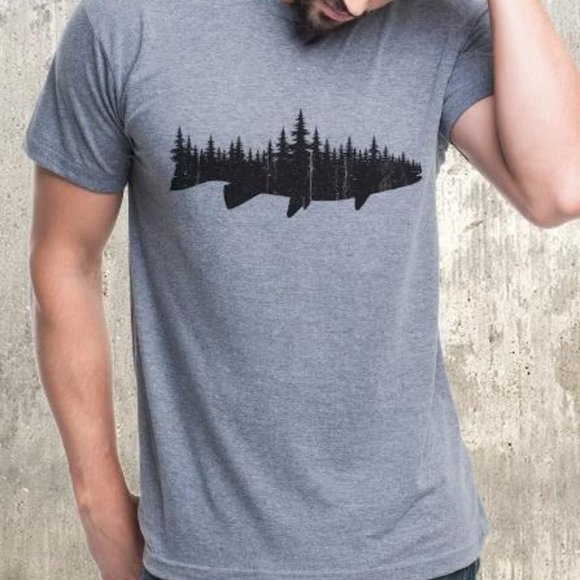 Fish and Forest T-Shirt - Men's Fishing T-Shirts - Fish - Picture 1 of 2